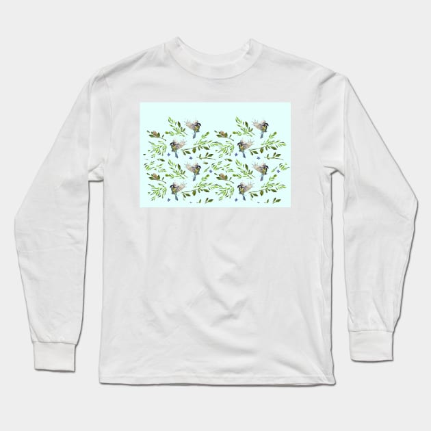 Geometric Birds Pattern Colors Long Sleeve T-Shirt by XOOXOO